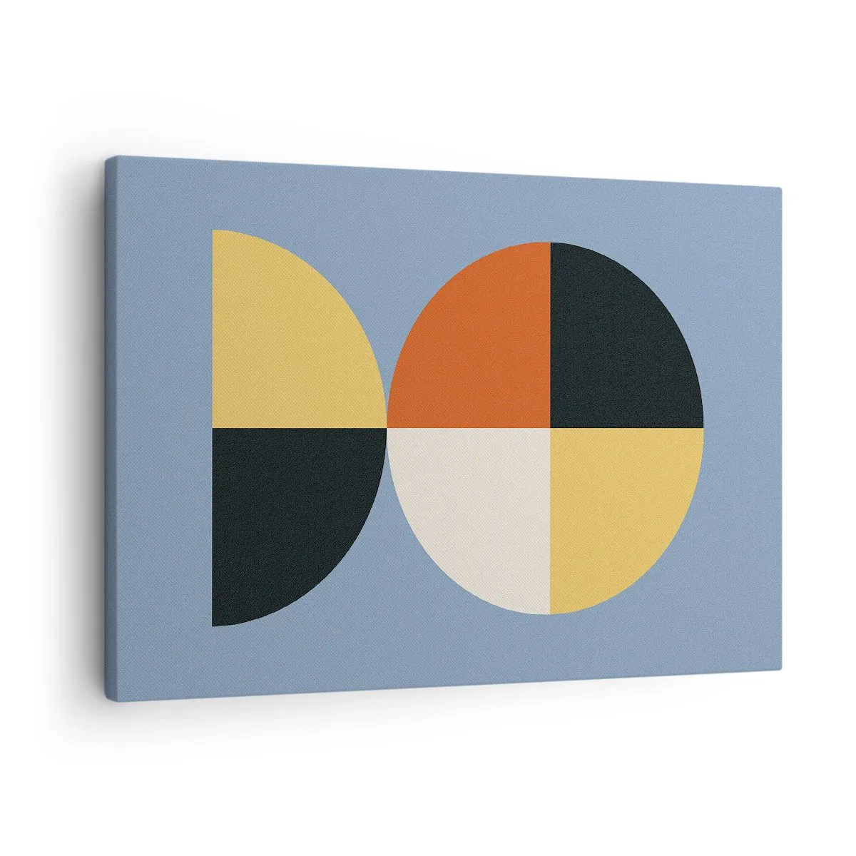 Obraz na plátně - Geometrické kruhy na modrém pozadí - 70x50cm - Koukej a počítej - Moderní nástěnná dekorace do obývacího pokoje a ložnice ARTTOR