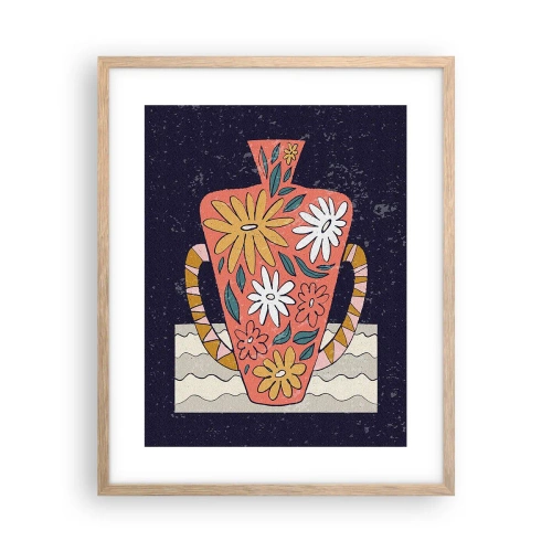 Plakát v rámu světlý dub - Malovaný džbán - 40x50 cm