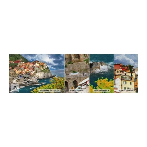 Vzor Fototapety Premium Sand - Hromádka přitulená ke skalám - Krajina, Architektura, Itálie - 100x30 cm