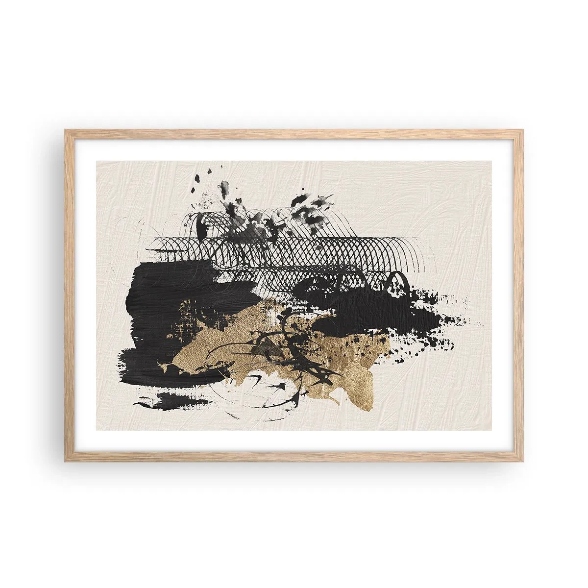 Plakát v rámu světlý dub - Kompozice s vášní - 70x50 cm