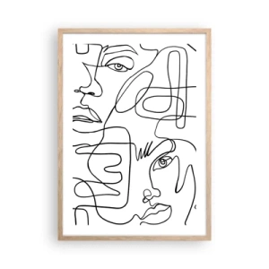 Plakát v rámu světlý dub - Ve spletených emocích - 50x70 cm