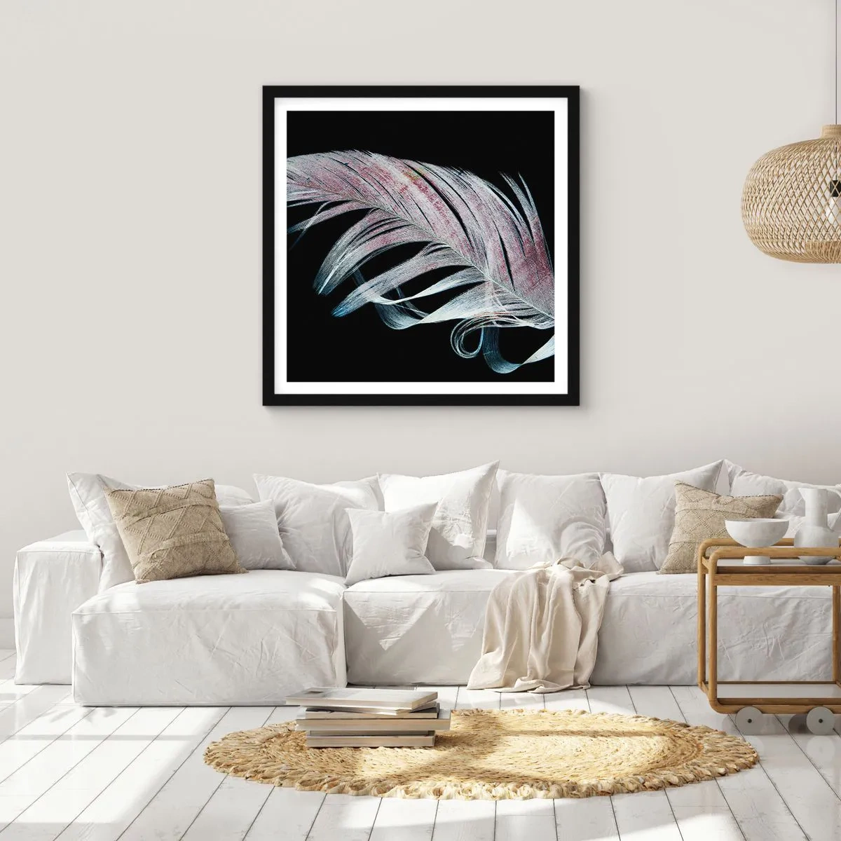 Plakát v černém rámu - Přemýšlejte o dotyku - 60x60 cm