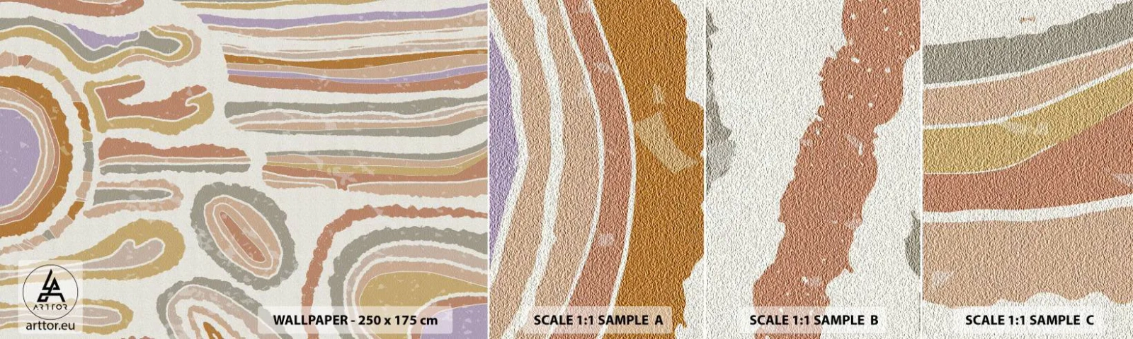 Fototapeta Vzorek Standard Eco - Barevné průřezy - Pastel, Boho, Minimalistický - 100x30 cm
