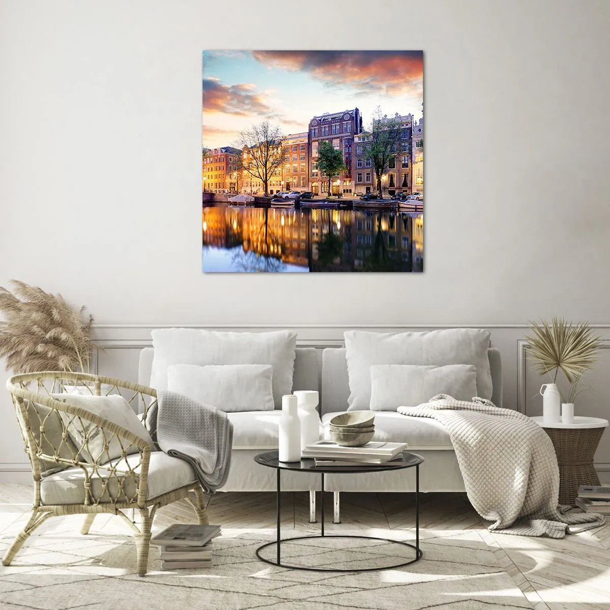 Obraz na skle - Zdrženlivá a vyrovnaná nizozemská krása - 70x70 cm