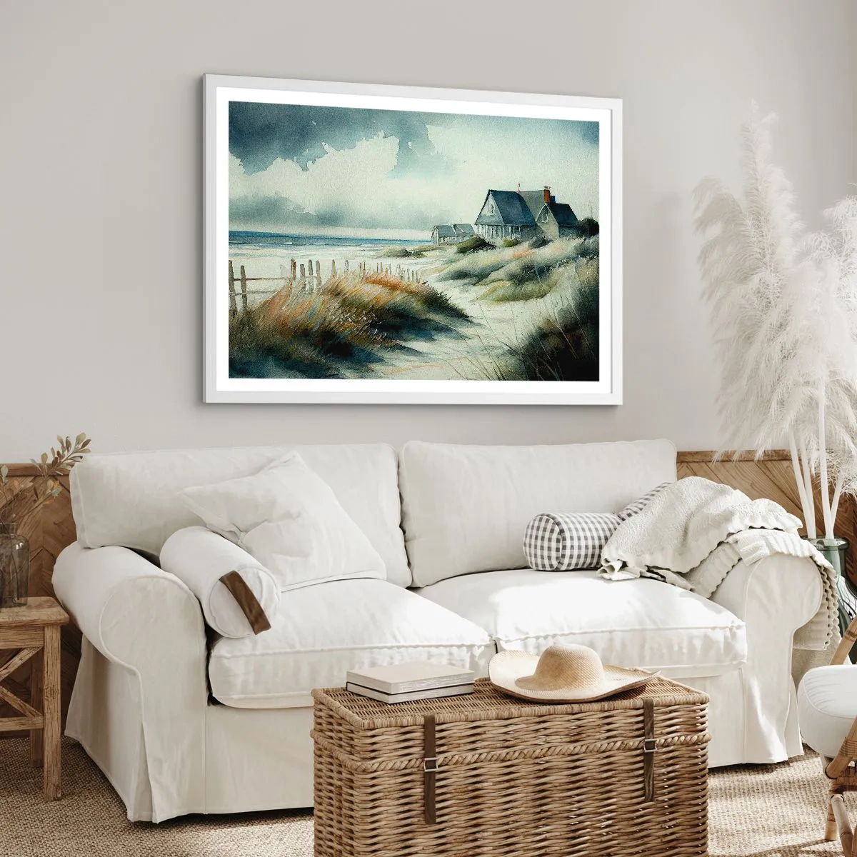 Plakát v bílém rámu - Daleko od shonu - 100x70 cm