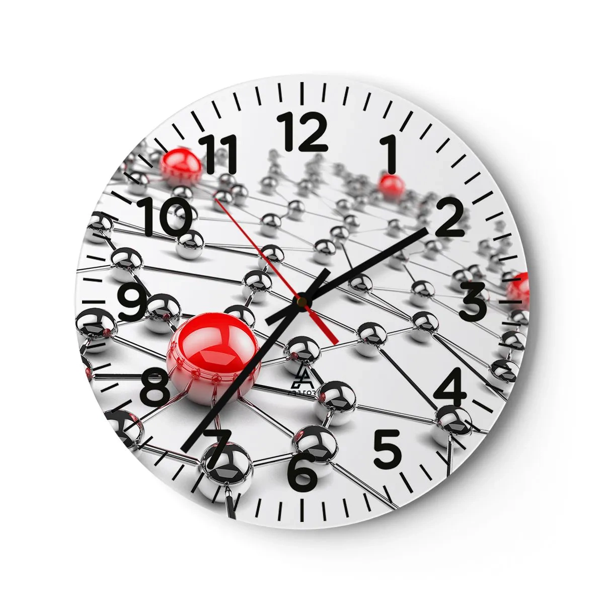 Nástěnné hodiny - Stříbrná síť - 30x30 cm