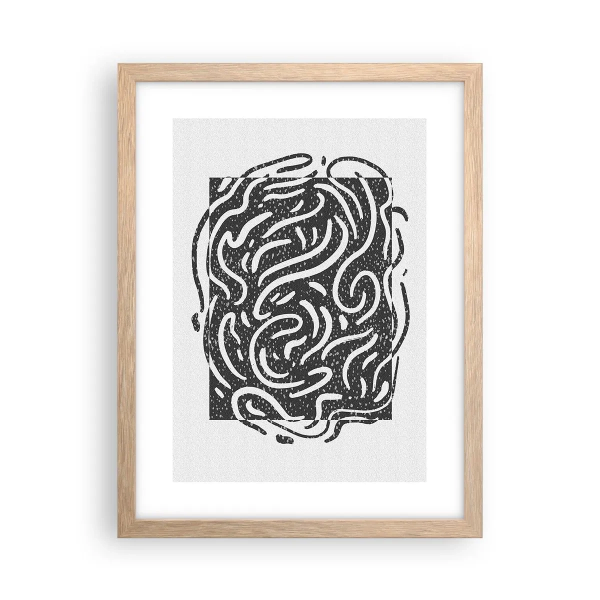 Plakát v rámu světlý dub - Abstrakce: tanec radosti - 30x40 cm