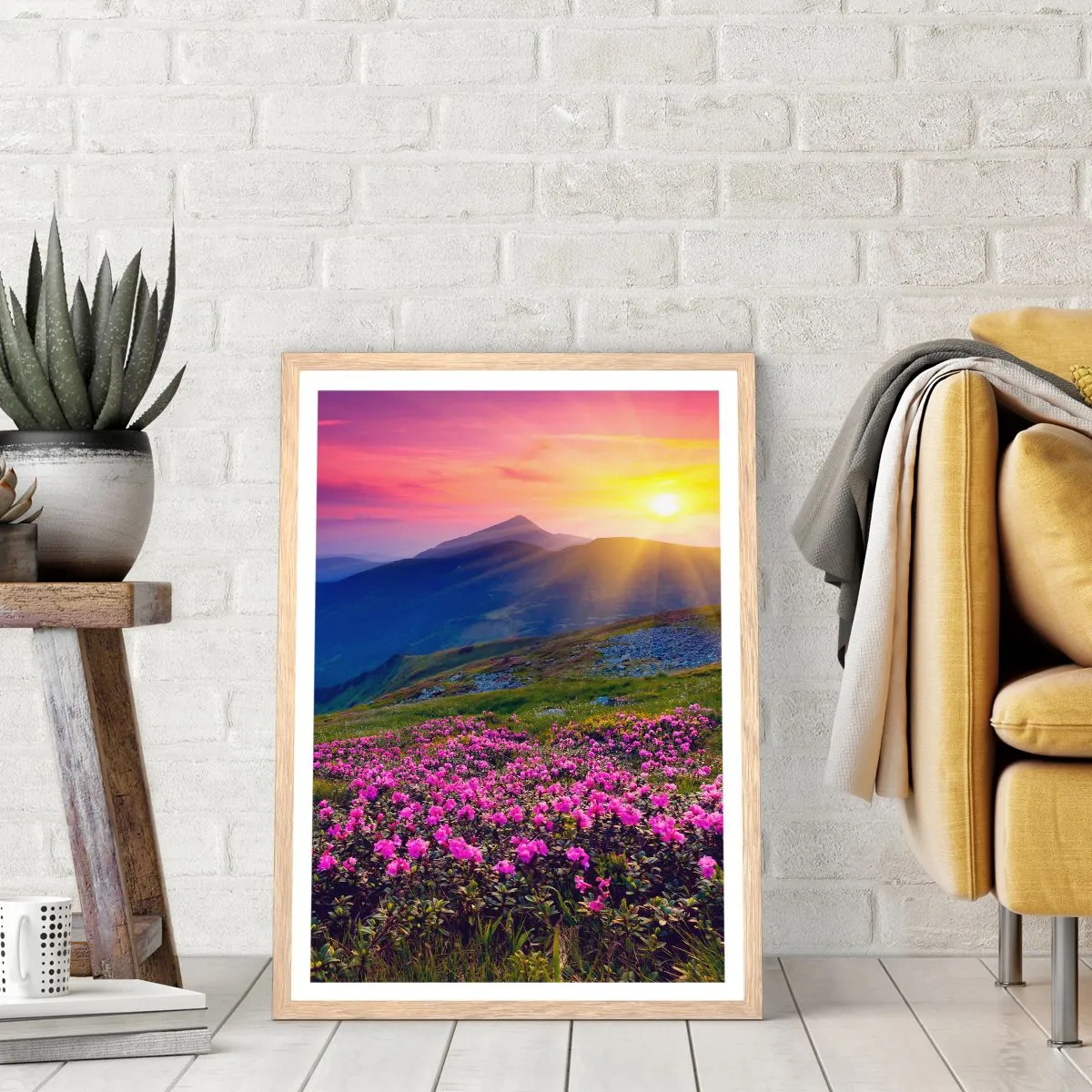 Plakát v rámu světlý dub - …A kolem voní kosodřevina a voní byliny - 40x50 cm