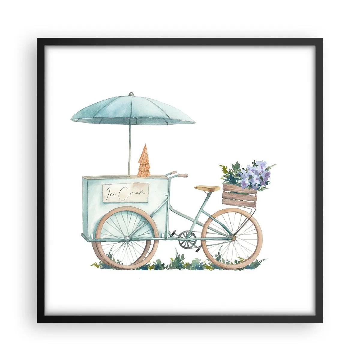 Plakát v černém rámu - Sladká vzpomínka na léto - 50x50 cm