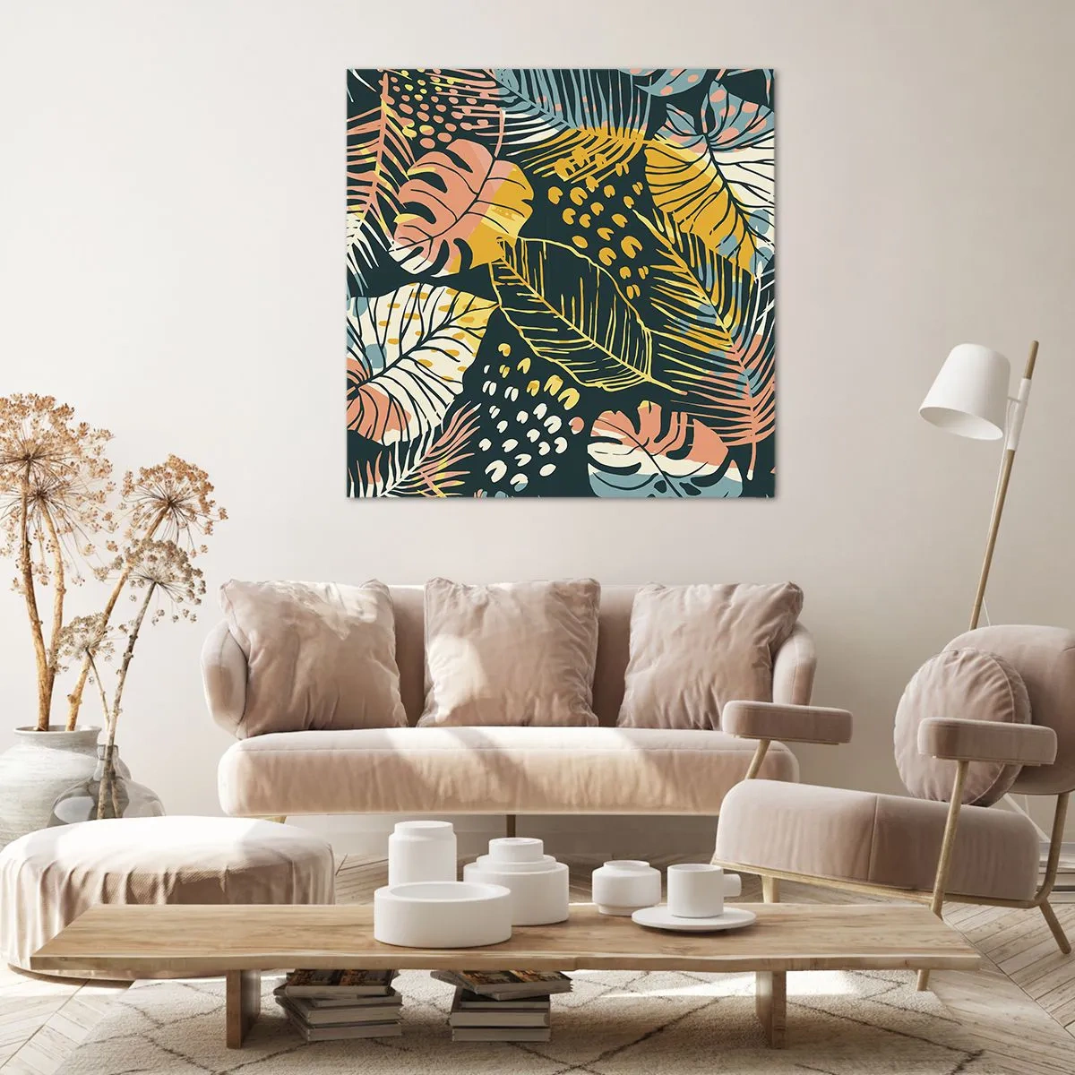 Obraz na plátně - Listová fantazie - 60x60 cm