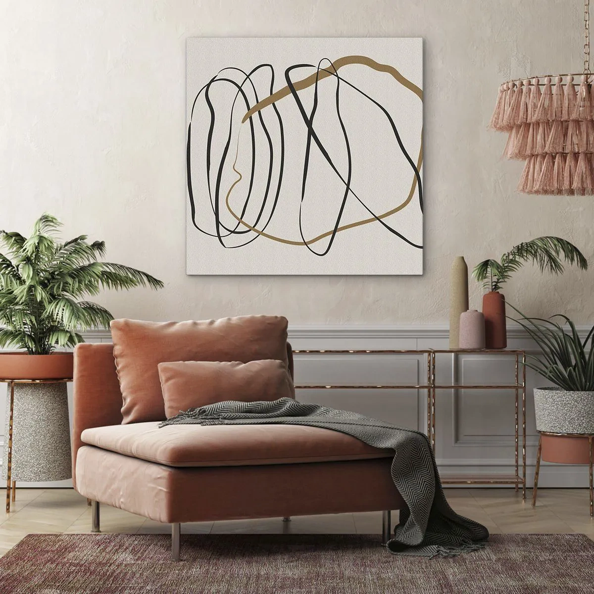 Obraz na plátně - Kompozice – tanec ve smyčce - 60x60 cm