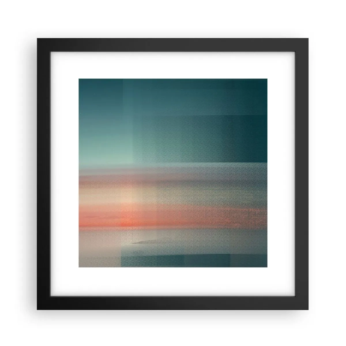 Plakát v černém rámu - Abstrakce: vlny světla - 30x30 cm