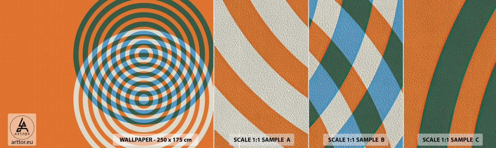 Vzor Fototapety Premium Sand - Abstraktní kruhová variace - Abstrakce, Kus, Okresy - 100x30 cm