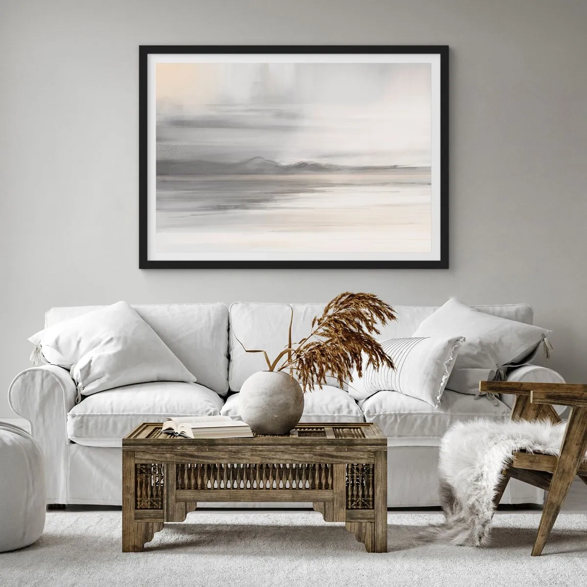 Plakát v černém rámu - Zamyšlená dálka - 40x30 cm