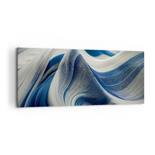 Obraz na plátně - Plynulost modré a bílé - 100x40 cm