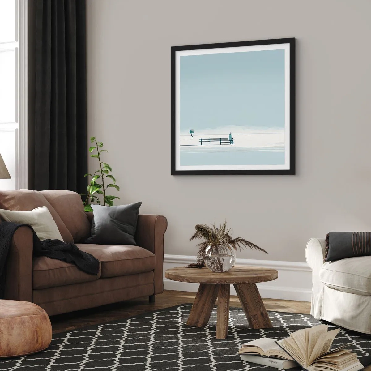 Plakát v černém rámu - Ano, čekám. - 30x30 cm