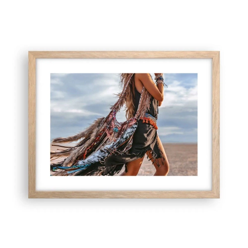 Plakát v rámu světlý dub - Šamanovo děvče - 40x30 cm