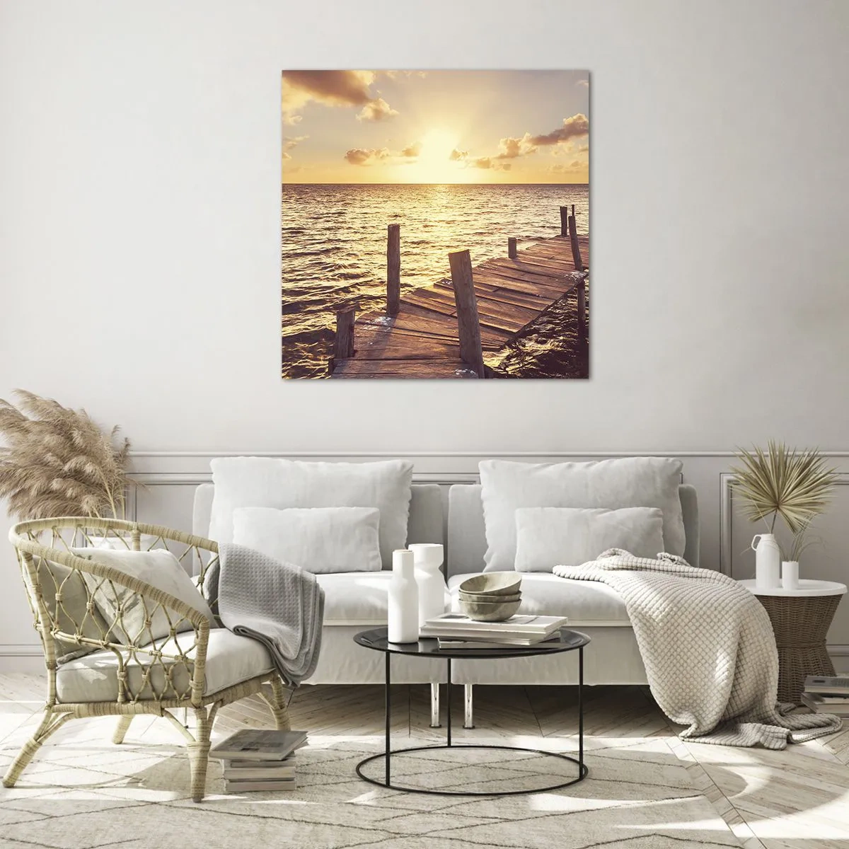 Obraz na skle - Zlatá země laskavosti - 40x40 cm