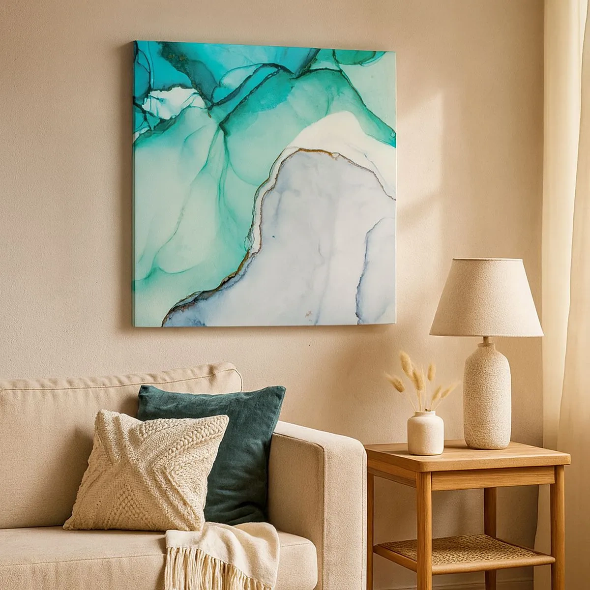 Obraz na plátně - Studie v tyrkysové - 30x30 cm