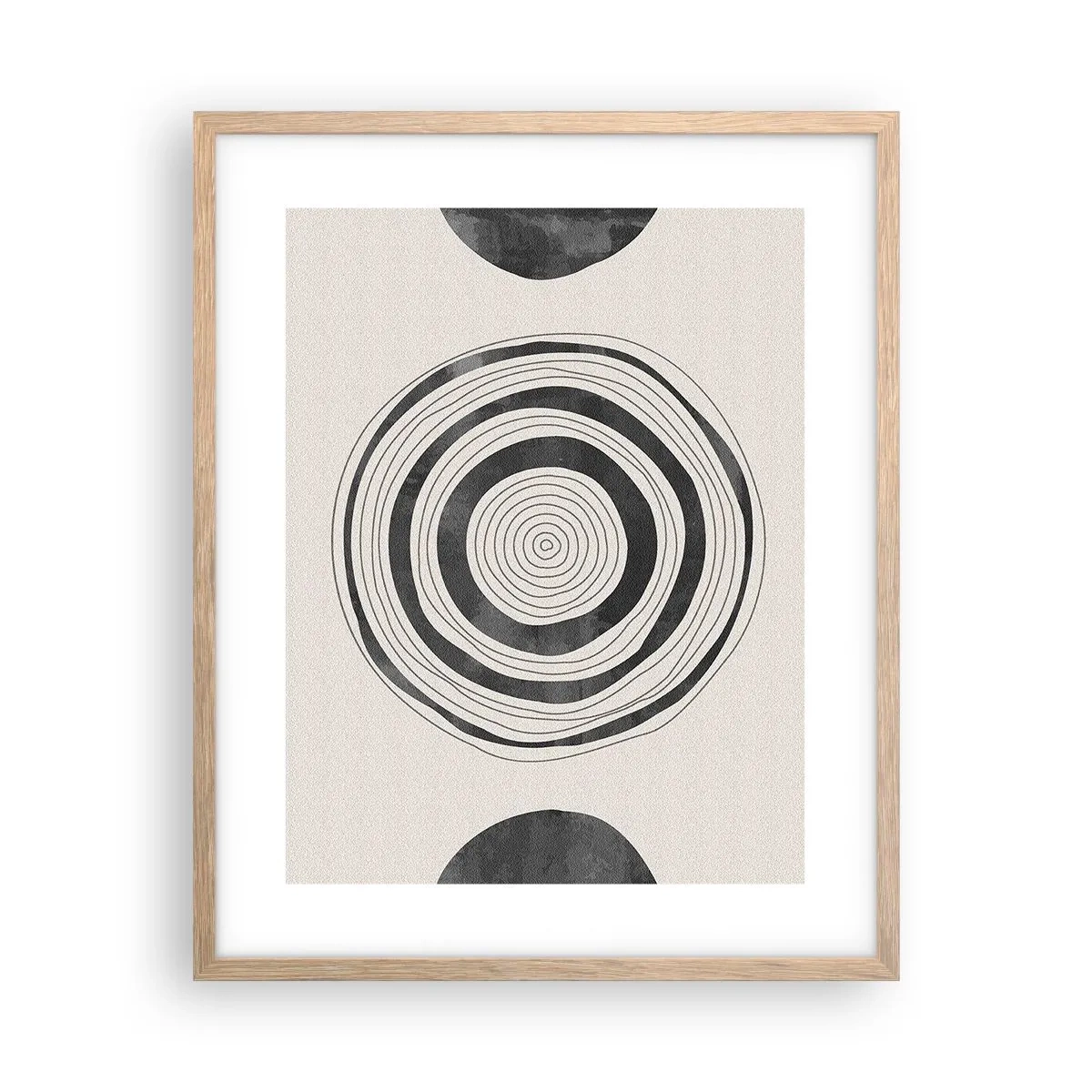 Plakát v rámu světlý dub - Důležité je to, co je uprostřed - 40x50 cm