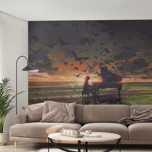 Fototapeta na míru Standard Eco - Koncert na piano a vlny - Abstrakce, Klavír, Hudba
