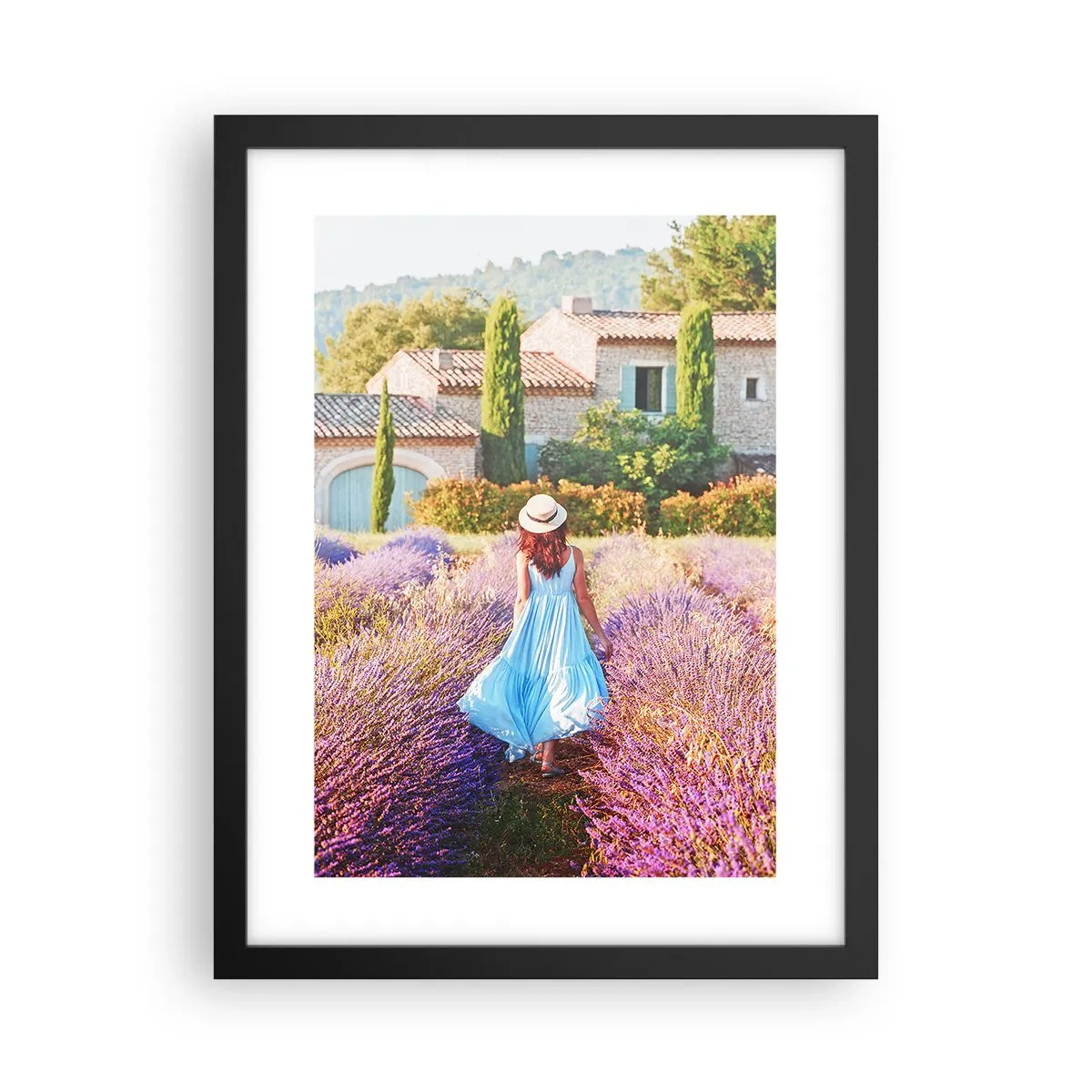 Plakát v černém rámu - Levandulová dívka - 30x40 cm