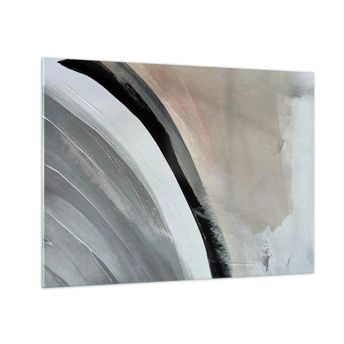 Obraz na skle - Kompozice: černý a šedý oblouk - 70x50 cm
