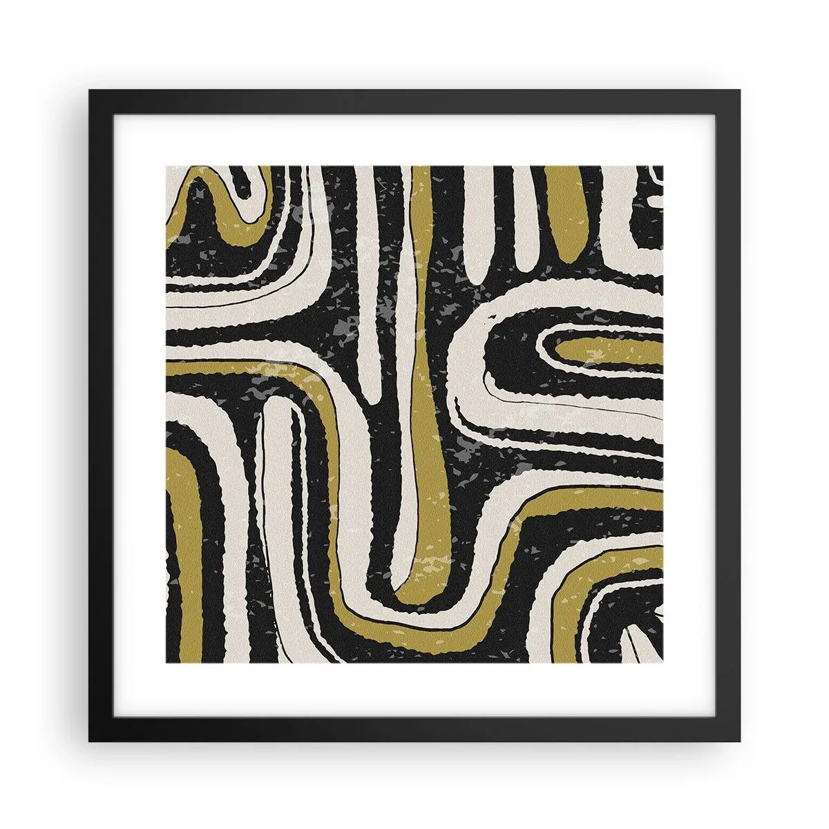 Plakát v černém rámu - Kompozice: trakty a uličky - 40x40 cm