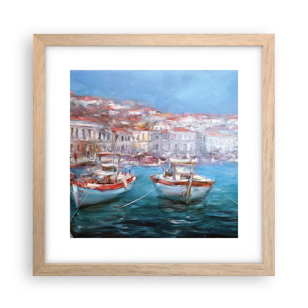 Plakát v rámu světlý dub - Italský záliv - 30x30 cm