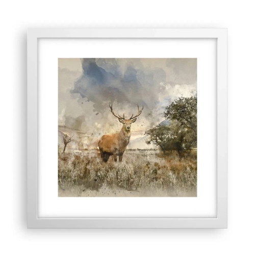 Plakát v bílém rámu - Důstojnost - síla - majestátnost - 30x30 cm