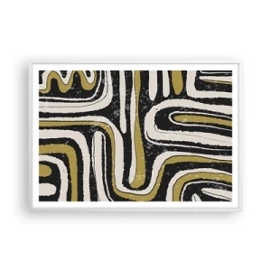 Plakát v bílém rámu - Kompozice: trakty a uličky - 100x70 cm