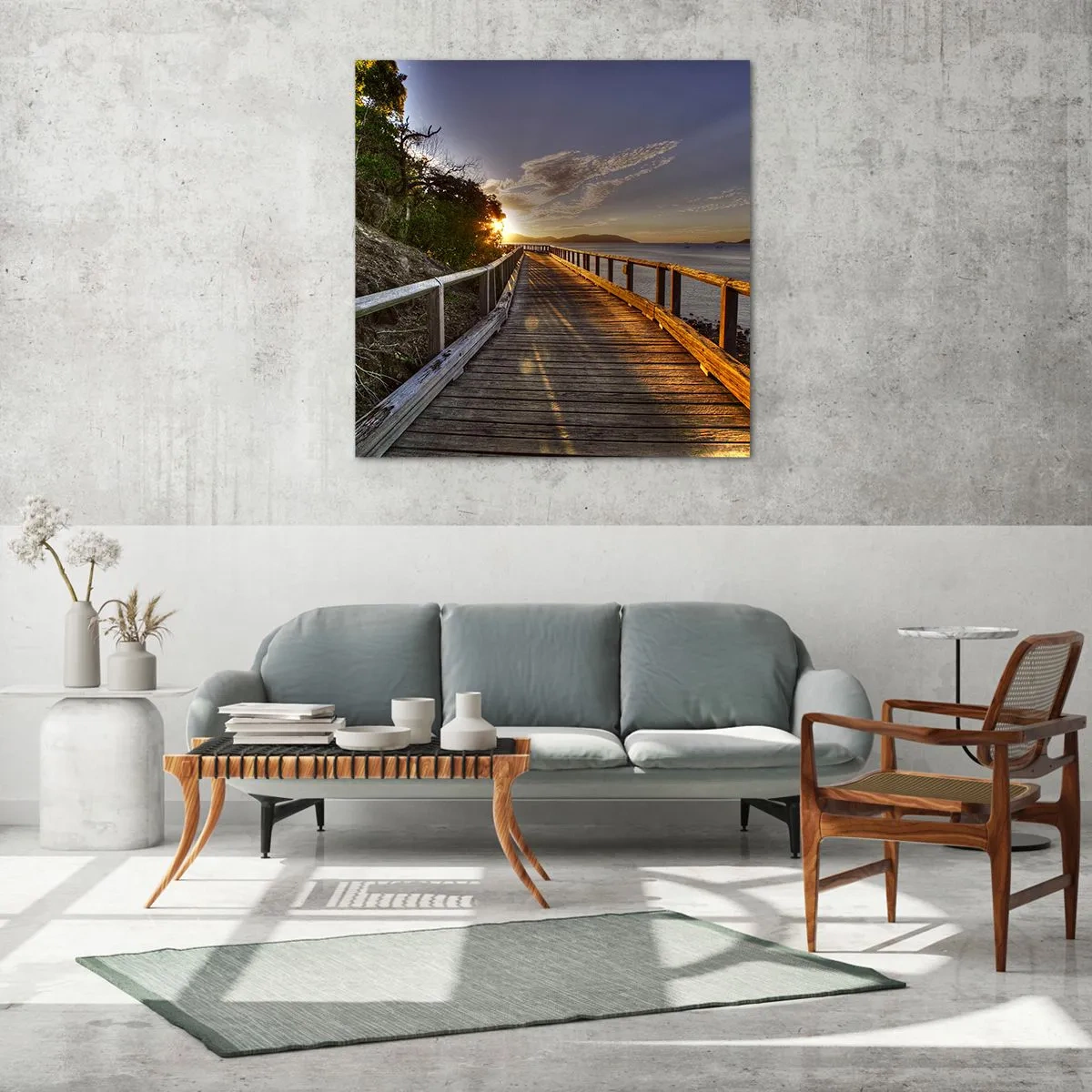 Obraz na skle - Jít, stále jít směrem ke slunci - 40x40 cm