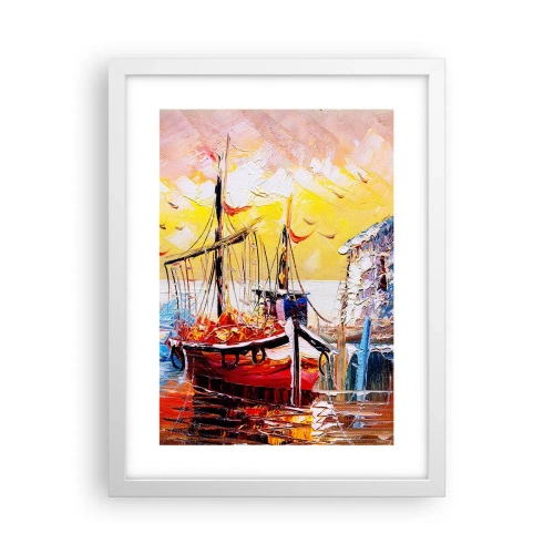 Plakát v bílém rámu - Šťastný návrat - 30x40 cm