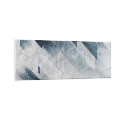 Obraz na skle - Prostorová kompozice – pohyb šedé - 140x50 cm