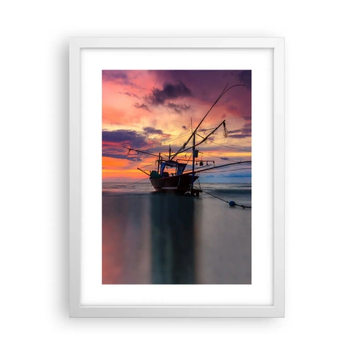 Plakát v bílém rámu - Exotický večer - 30x40 cm