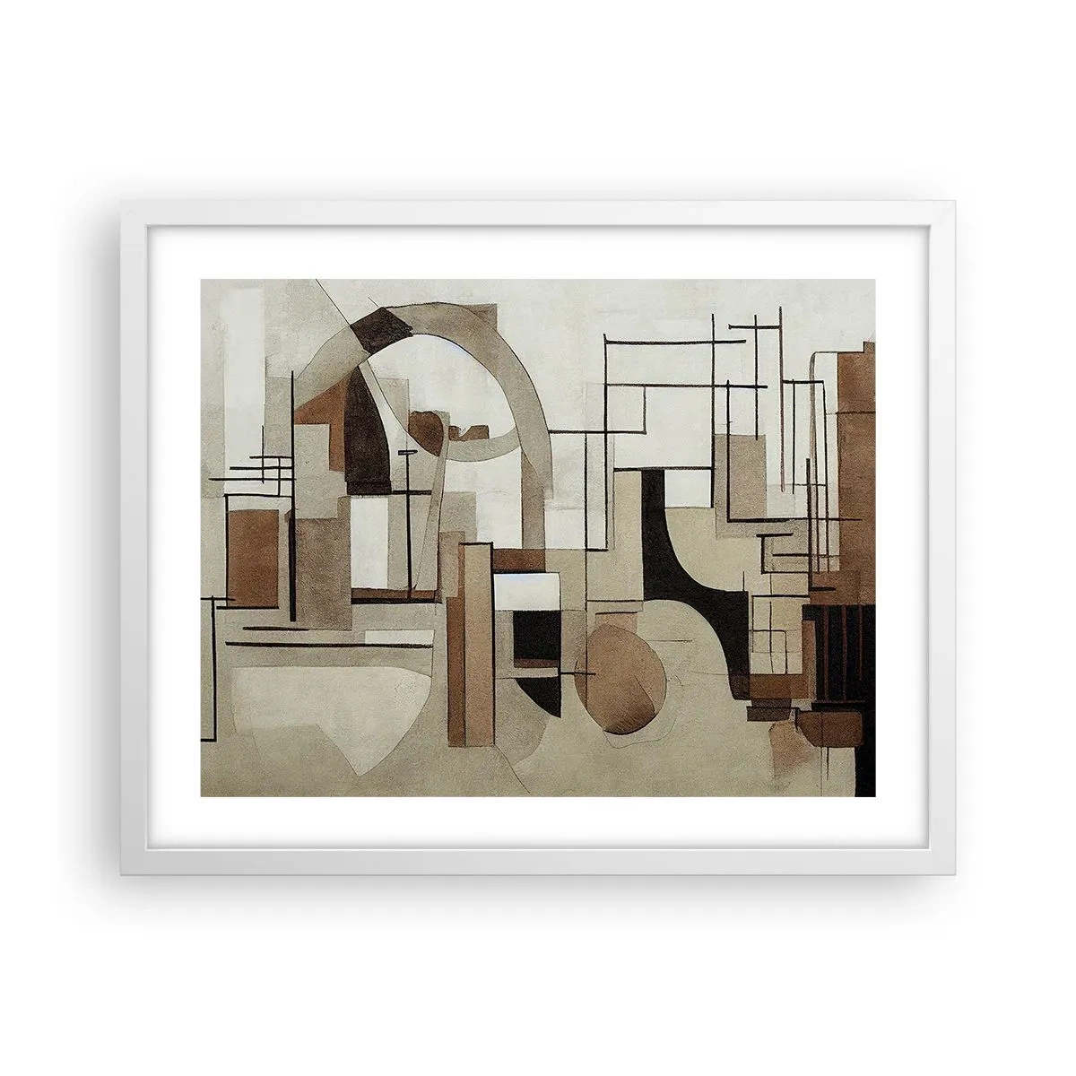 Plakát v bílém rámu - Městská krajina 2.0 - 50x40 cm