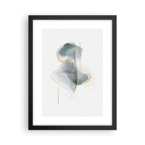 Plakát v černém rámu - O vztahu mezi šedou a zlatou - 30x40 cm