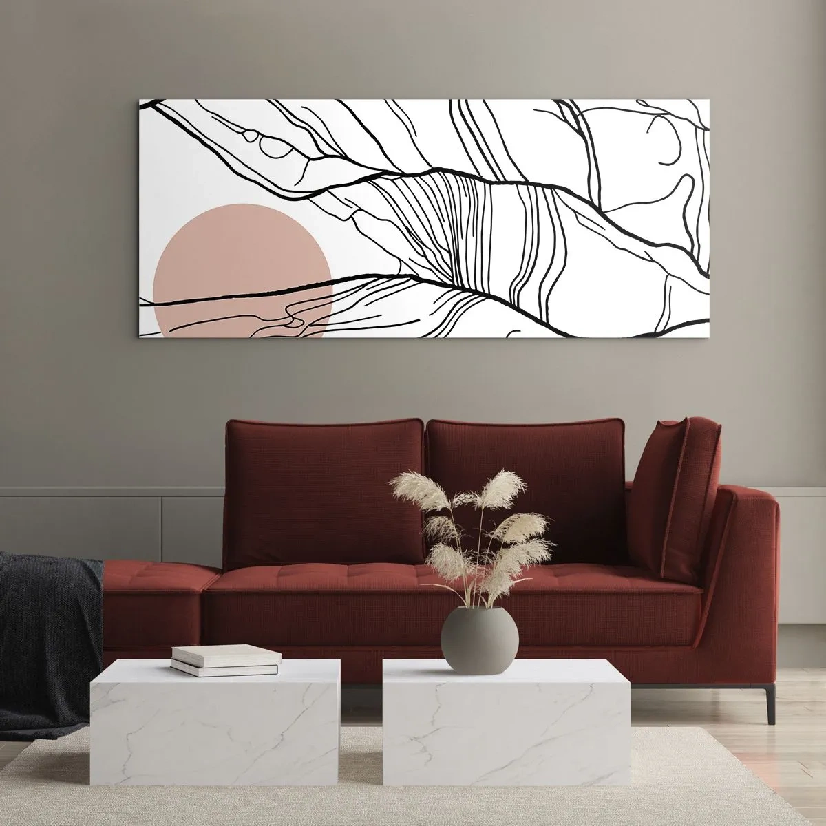 Obraz na skle - V síti větviček - 100x40 cm