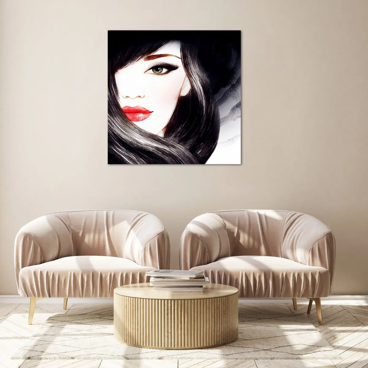 Obraz na skle - Safírový pohled - 70x70 cm