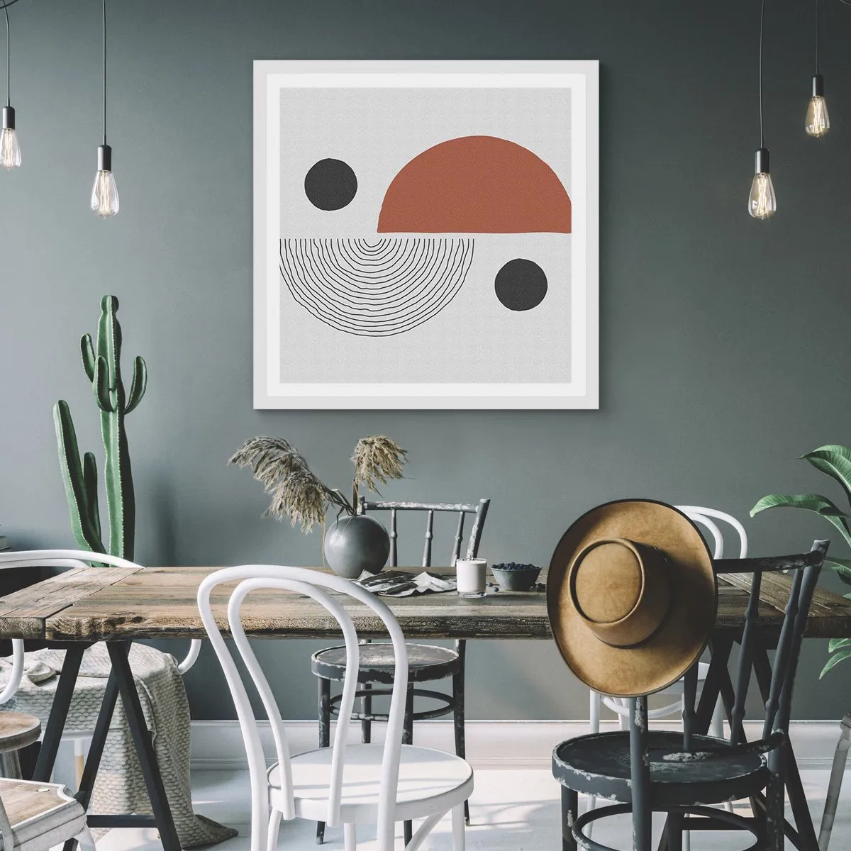 Plakát v bílém rámu - Dokonalost kruhu - 60x60 cm