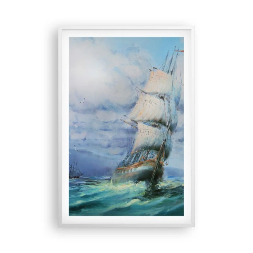 Plakát v bílém rámu - Šťastnou cestu - 61x91 cm