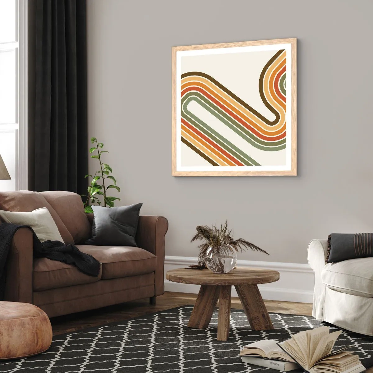 Plakát v rámu světlý dub - Kličkování do cíle - 40x40 cm