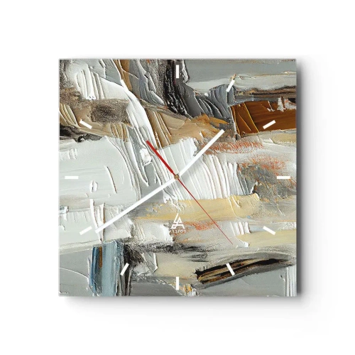 Nástěnné hodiny - Barevné nahromadění - 30x30 cm
