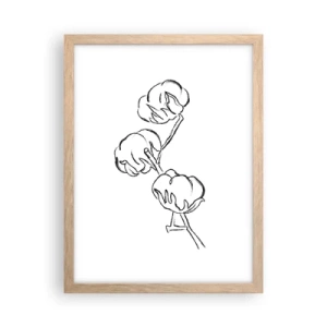 Plakát v rámu světlý dub - Bavlněné chmýří - 30x40 cm