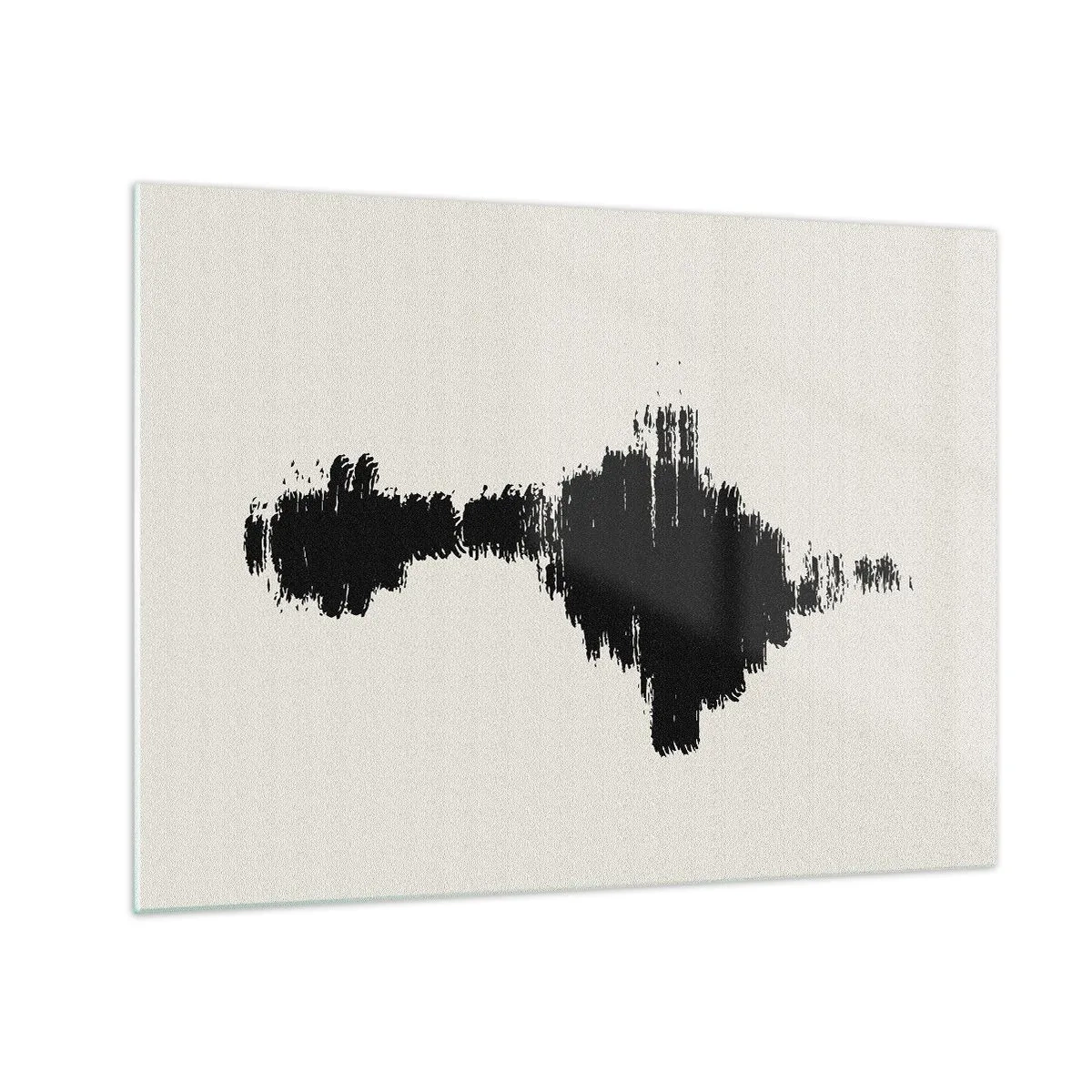 Obraz na skle - Minimalistický vzor černých tahů na světlém pozadí - 70x50cm - Vibrace představivosti - Moderní nástěnná dekorace do obývacího pokoje a ložnice ARTTOR
