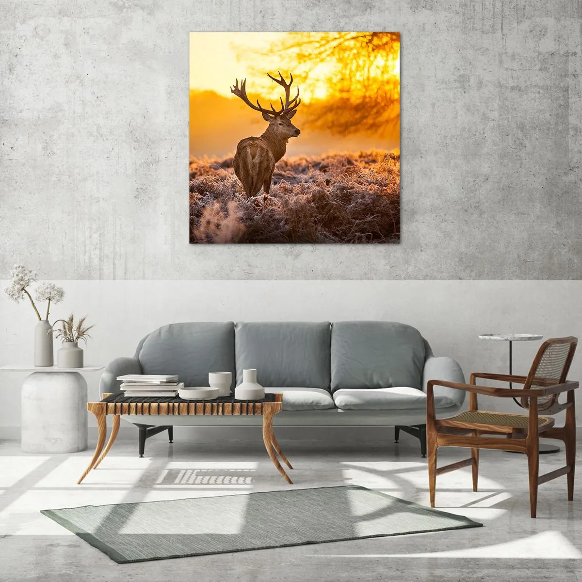 Obraz na skle - Král podzimního lesa - 50x50 cm