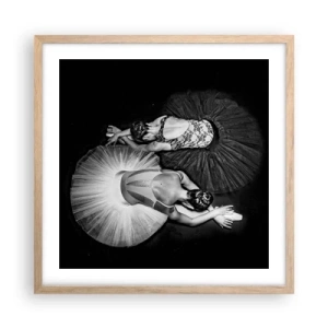 Plakát v rámu světlý dub - Jin a jang – dokonalá rovnováha - 50x50 cm