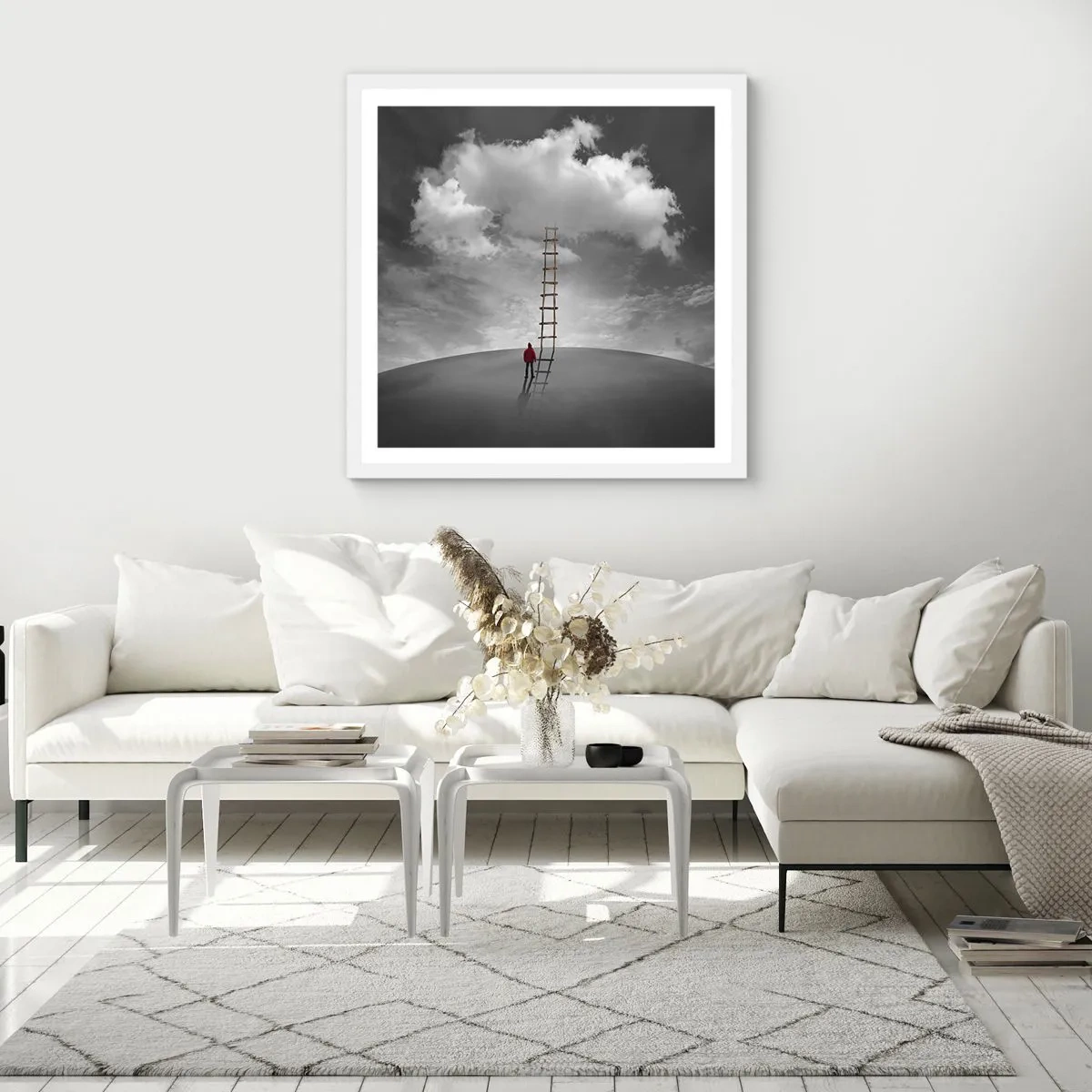 Plakát v bílém rámu - Všechno je možné - 50x50 cm