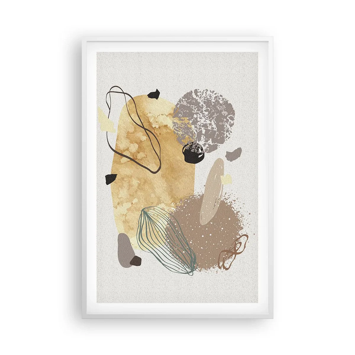 Plakát v bílém rámu - Abstraktní švestka - 61x91 cm