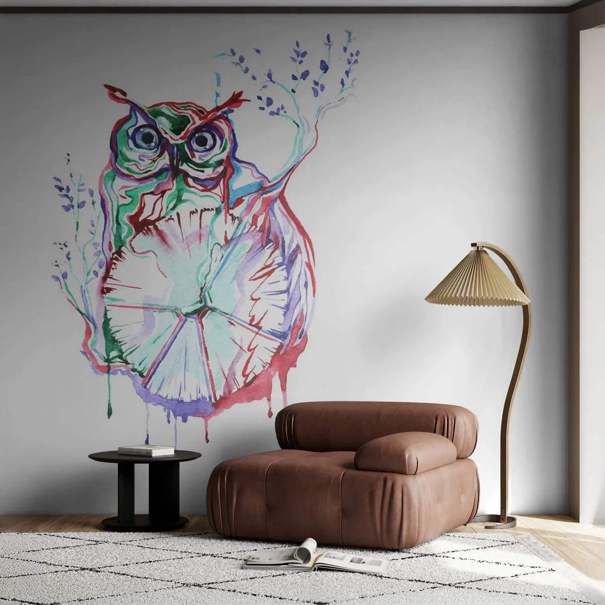 Fototapeta Samolepicí Deluxe Sticker - Moudrost z přírody - Pták, Sova, Pro děti - 400x280 cm